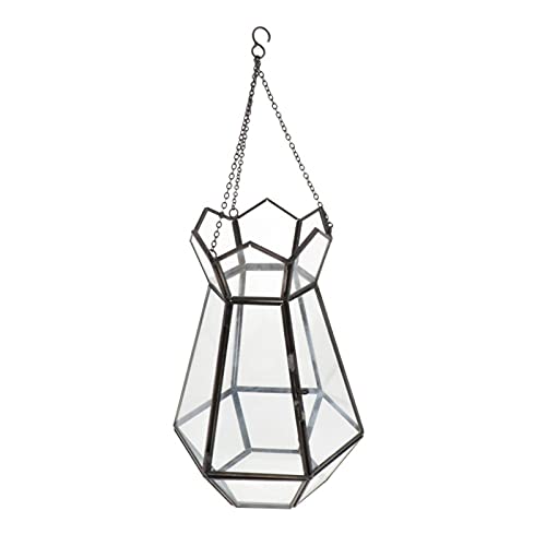 Geometrisches Terrarium Glas Hängende Terrarium Luftpflanze Kerzenvase Halter Glasvase Multifunktion (Farbe: Schwarz, Größe: Einheitsgröße) von RLUYFGGTLNHGT