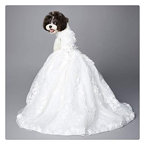 Handgefertigte Hundekleidung Hochzeitskleid Prinzessin Kleid Trailing Pailletten Abend Party Rock (Größe: M) von RLUYFGGTLNHGT