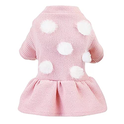 Winter Haustier Kleidung Punkt Hundekleid für Hunde Rock Herbst Hund Hochzeit Kleider Yorkshires Kleidung für Chihuahau Haustier Kleid (Farbe: D Größe: S Code) (D M Code) von RLUYFGGTLNHGT