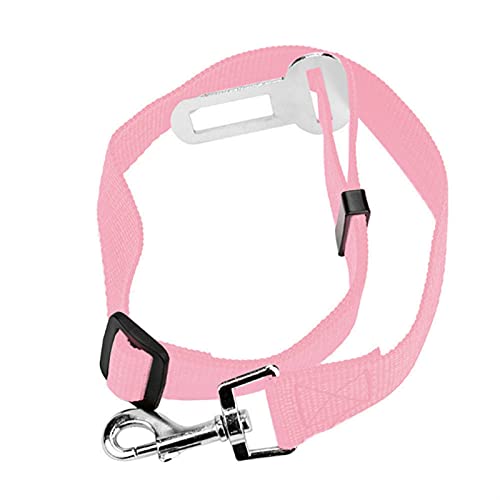 RLVYTA Hundeleine Auto-Sicherheitsgurt für Hunde und Katzen, verstellbar für kleine, mittelgroße Hunde, Reiseclip, Heimtierbedarf Verstellbare Führleine(Pink) von RLVYTA