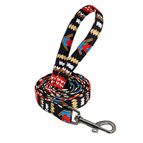 RLVYTA Hundeleine Hundehalsband Nylon Pet Dog ID Tag Halsbänder Gravierte Bedruckte Welpenhalsbandleine Verstellbare Führleine(Red Leash,L) von RLVYTA