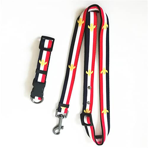 RLVYTA Hundeleine Hundehalsband und Leine Anzug Sicherheitsgurt Haustiergeschirr Verstellbare Führleine(Red Blue White Set,L) von RLVYTA