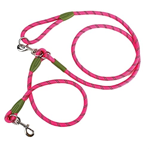 RLVYTA Hundeleine Hundeleinengeschirre führen für Hunde, die Laufen, Laufen, Hundekette, multifunktionale Doppelkopfleine Verstellbare Führleine(Pink) von RLVYTA