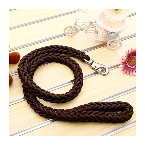 RLVYTA Hundeleine Nylon-Hundeleine, zweireihig, verstellbares Hundehalsband für mittelgroße Hunde, 130 cm Verstellbare Führleine(Coffee,Dia. 1.5cm) von RLVYTA