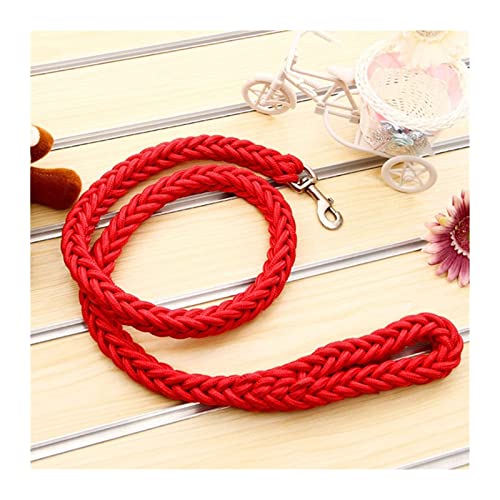 RLVYTA Hundeleine Nylon-Hundeleine, zweireihig, verstellbares Hundehalsband für mittelgroße Hunde, 130 cm Verstellbare Führleine(Red,Dia. 1.5cm) von RLVYTA