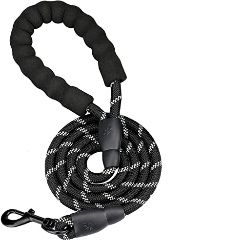 RLVYTA Hundeleine Nylon Hundeleine Training Laufseil für mittelgroße Hunde Starke Bleileinen Verstellbare Führleine(Black) von RLVYTA