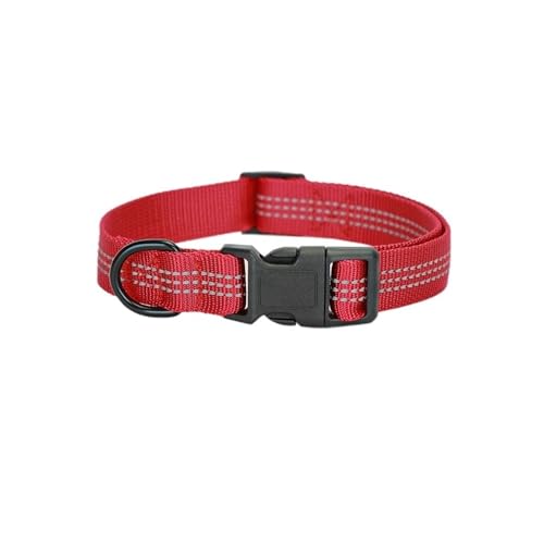 RLVYTA Hundeleine Pet Collar Leine Set Hunde- und Katzenhalsband und verstellbare Leine Verstellbare Führleine(RED,26-42CM) von RLVYTA