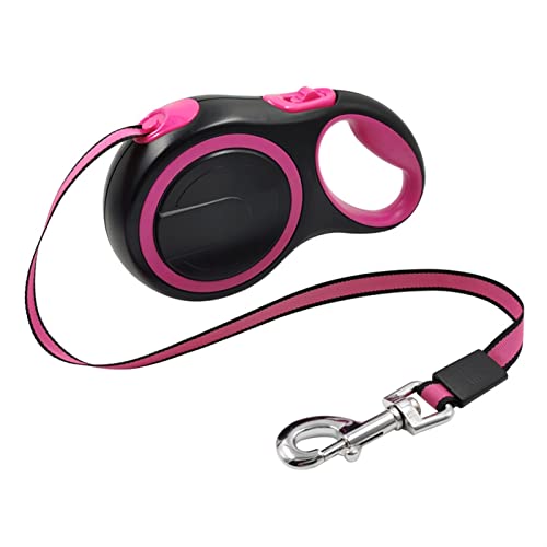 RLVYTA Hundeleine Pet Leash Big Dog Walking Leine Führt automatisch ausziehbares Hundeleinenseil Verstellbare Führleine(Rose,5m Plus - 50 kg) von RLVYTA