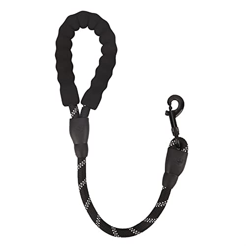 RLVYTA Hundeleine Pet Leash kurzes reflektierendes rundes Seil für Dog Walker Pet Collar Hundeleine Verstellbare Führleine(Black) von RLVYTA