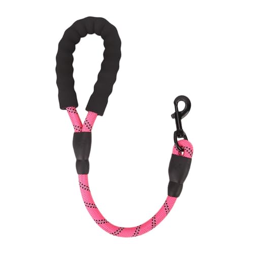 RLVYTA Hundeleine Pet Leash kurzes reflektierendes rundes Seil für Dog Walker Pet Collar Hundeleine Verstellbare Führleine(Pink) von RLVYTA