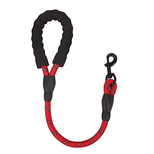 RLVYTA Hundeleine Pet Leash kurzes reflektierendes rundes Seil für Dog Walker Pet Collar Hundeleine Verstellbare Führleine(Red) von RLVYTA