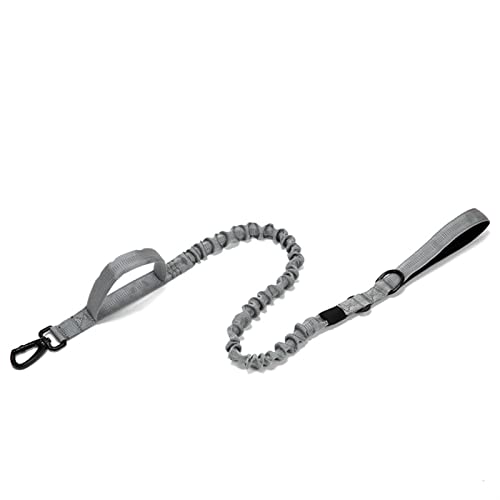 RLVYTA Hundeleine Taktische Hundeleine Nylon Reflektierende Leine Elastisches Zugseil Training Gehen Verstellbare Führleine(Gray) von RLVYTA