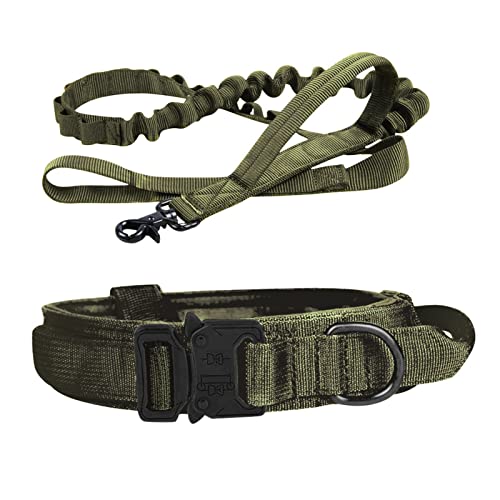 RLVYTA Hundeleine Taktisches Hundehalsband-Leine-Set, verstellbar, militärische Haustier-Halsband-Leine, mittelgroßer Hund Verstellbare Führleine(Purple,L) von RLVYTA