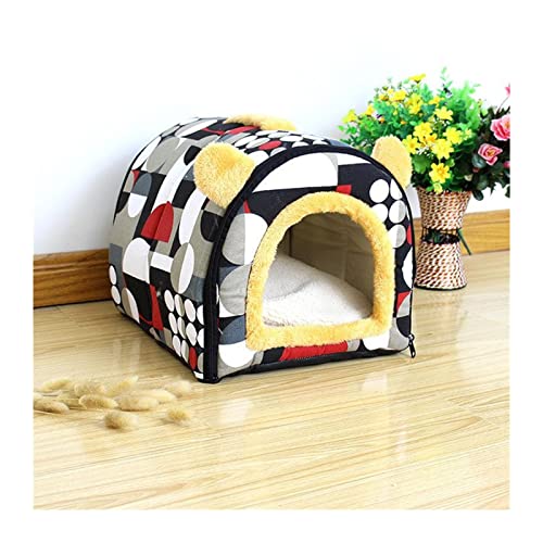 RLVYTA Hundematte Bow Design Welpen Winterbett Haus Zwinger Fleece weiches Nest für kleine mittelgroße Hunde Haus für Katze Katzenbett(Other,M) von RLVYTA