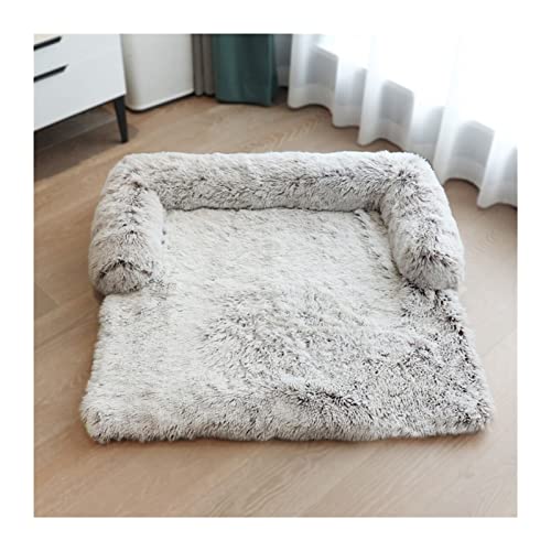 RLVYTA Hundematte Große Hundehausmatte für den Winter, warmes Katzenbett, waschbare Hundekissendecke Katzenbett(WhiteCoffee-ZJ,L) von RLVYTA