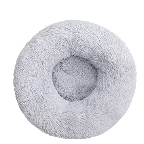 RLVYTA Hundematte Haustierbett Winter Warm Schlafender Hund Katze Haus Zwinger Hund Runde Katze Lange Plüsch Welpen Kissen Matte Katzenbett(Gray,120cm-47.2inch) von RLVYTA