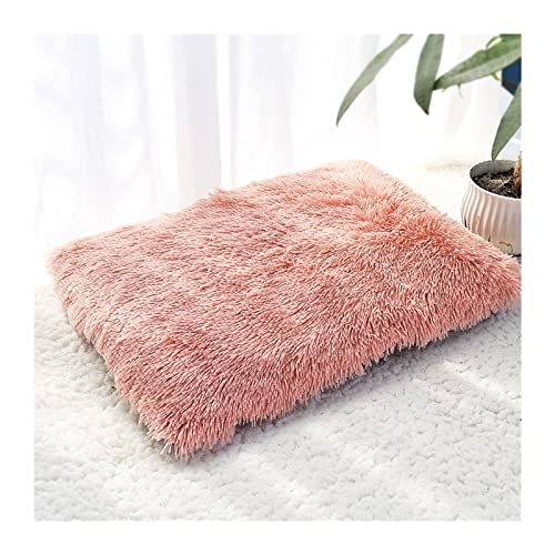 RLVYTA Hundematte Langes Plüsch-Hundebett-Haustier-Kissen-Decke Weiches Fleece-Katzenkissen Sofa-Matten-Auflage für kleine große Hunde Katzenbett(Pink,M) von RLVYTA