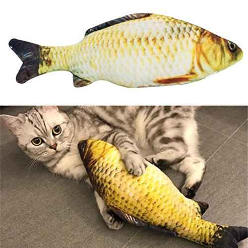 RMENGZHOUXI Haustier Katze Kätzchen Kauen Katzenspielzeug Gefüllter Fisch Minze Haustier Interaktives Katzengeschenk von RMENGZHOUXI