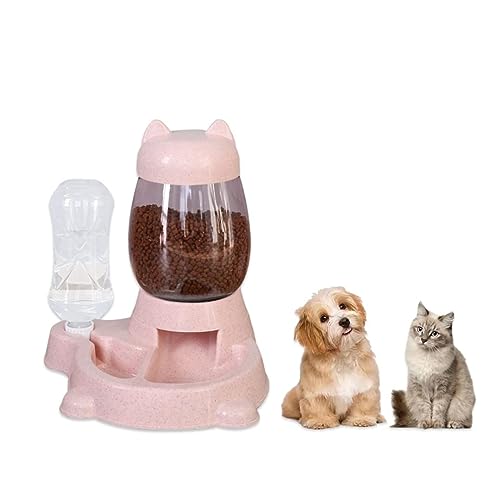 Automatischer Futter- und Wasserspender für Haustiere, kleine und mittlere Größe (Rosa) Geschenkidee von RMY