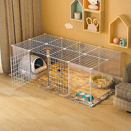 RNQZ Katzenkäfig-Kiste, DIY-Haustier-Laufstall, abnehmbar mit Box, leicht zu reinigen, großer Übungsplatz, ideal für 1-3 Katzen,147x75x47cm von RNQZ