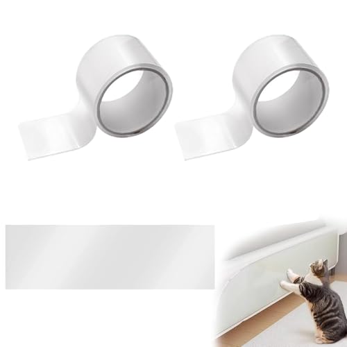 2 Stück Kratzfolie Katzen Selbstklebend, Katzen Kratzschutz Sofa Transparent(50mm x 3m), Kratzschutz Wand, Couch Kratzschutz Katze, AntiKratz Tape für Möbel Couch Sofa Wand Tür Schutz von RNXSIB