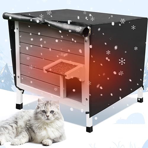 Rockever Katzenhaus Outdoor, 100% Isolierte Outdoor Katzenhäuser für Winter Outdoor Katzenhäuser für Wildkatzen Wetterfest Rundum Schaumstoff Design von ROCKEVER