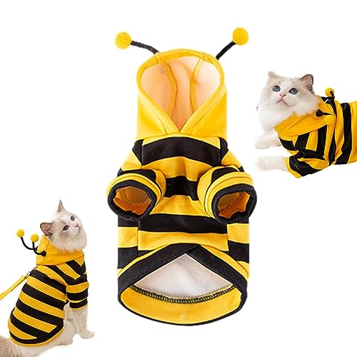 Bee Dog Costumes, Dog Bee Hoodies, Soft Cat Holiday Cosplay Warm Clothes, Funny Outfits Clothes for Small Medium Dogs, Kitten, Puppy Rockia von ROCKIA