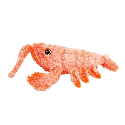 Flopping Lobster Pet Toy, Soft Interactive Fish Catnip Toy, Stuffed Animal Dog Toy with USB Charging, Enjoyable Dog Playing Plushies, Electric Pet Moving Toy, Faux Plush Water Toy for Pet Dog Cat von ROCKIA