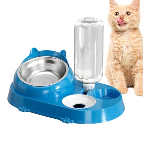 Wasser- und Futternapf für Katzen, rutschfest, 16 Grad Winkel, automatisch, Futternapf, abnehmbar, spritzwassergeschützt, für Haustierbesitzer, Häuser, Tiergeschäfte, Wohnzimmer Rockia von ROCKIA