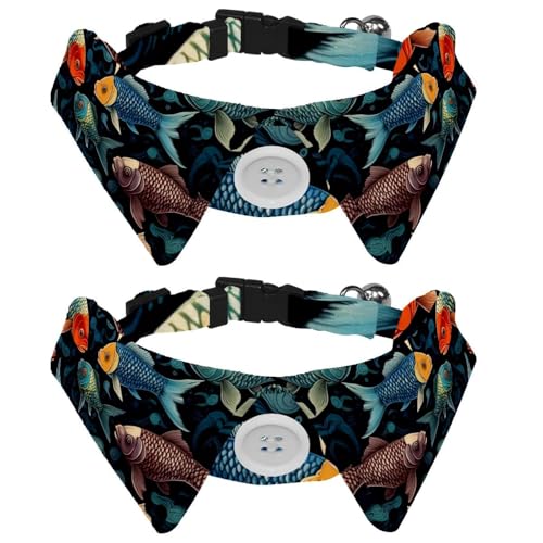 2 Packungen Welpenhalsbänder, Fisch-Revers-Stil, Pfoten-Hundehalsband mit Krawatte, verstellbare Haustier-Fliegen für kleine, mittelgroße Hunde und Katzen 2 Packungen Welpenhalsbänder, Fisch-Revers-Stil, Pfoten-Hundehalsband mit Krawatte, verstellbare Haustier-Fliegen für kleine, mittelgroße Hunde und Katzen von RODAILYCAY