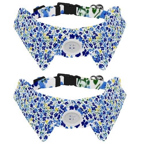 2 Packungen buntes Hundehalsband mit Fliege, kleines Hundehalsband, Hemd-Design, verstellbare Fliege für kleine Jungen und Mädchen, Hunde, Katzen, Haustiere von RODAILYCAY