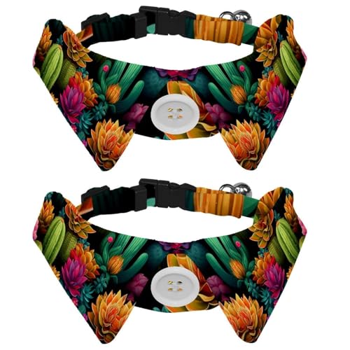 2 Packungen kleines Hundehalsband, Kaktus, verstellbares Katzenhalsband mit Fliegen, niedliche Haustier-Fliege für mittelgroße Hunde, Katzen, Welpen, Kaninchen, Kätzchen 2 Packungen kleines Hundehalsband, Kaktus, verstellbares Katzenhalsband mit Fliegen, niedliche Haustier-Fliege für mittelgroße Hunde, Katzen, Welpen, Kaninchen, Kätzchen von RODAILYCAY