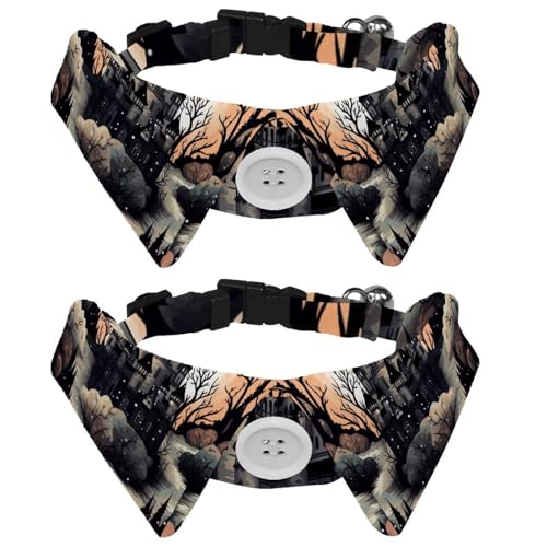 2 Stück Hundehalsband mit Fliege, Halloween-Schloss-Shirt-Stil, Haustier-Fliege, verstellbares Katzenhalsband für kleine Hunde, Welpen, Katzen, Kaninchen 2 Stück Hundehalsband mit Fliege, Halloween-Schloss-Shirt-Stil, Haustier-Fliege, verstellbares Katzenhalsband für kleine Hunde, Welpen, Katzen, Kaninchen von RODAILYCAY