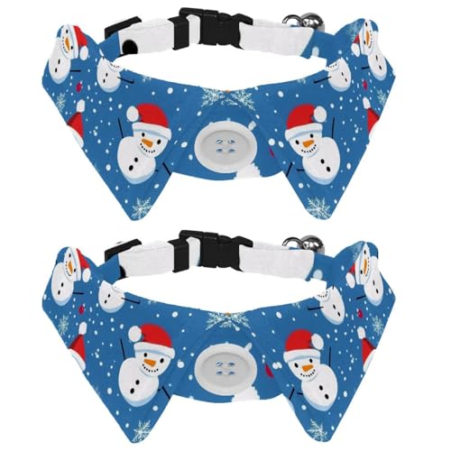 2 Stück Hundehalsband mit Fliege, Weihnachtsschneeflocke, Schneemann, Hemd, Stil, Fliege, verstellbares Katzenhalsband für kleine Hunde, Welpen, Katzen, Kaninchen 2 Stück Hundehalsband mit Fliege, Weihnachtsschneeflocke, Schneemann, Hemd, Stil, Fliege, verstellbares Katzenhalsband für kleine Hunde, Welpen, Katzen, Kaninchen von RODAILYCAY