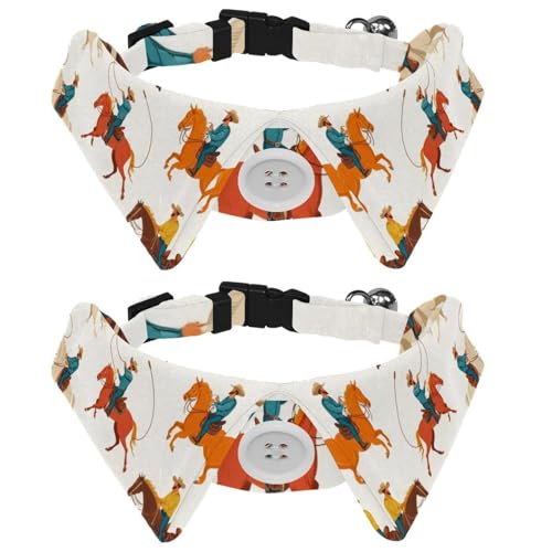 2 Stück Katzenhalsband Wilder Westen Cowboys Männer Pferde Muster Hemd Stil Fliege Verstellbares Hundehalsband mit Fliege für kleine Hunde Welpen Katzen Kaninchen 2 Stück Katzenhalsband Wilder Westen Cowboys Männer Pferde Muster Hemd Stil Fliege Verstellbares Hundehalsband mit Fliege für kleine Hunde Welpen Katzen Kaninchen von RODAILYCAY