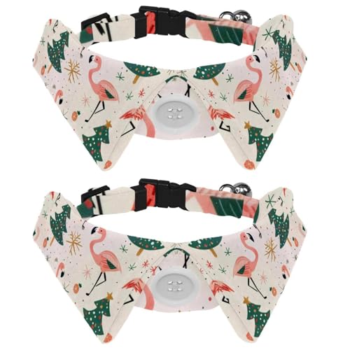 2 Stück Weihnachtsbaum Niedliches Flamingo-Muster Hund Fliege Hemd Revers Stil Katze Kätzchen Halsbänder Befestigung Hundehalsband mit Fliege für kleine Katzen Welpen Haustiere 2 Stück Weihnachtsbaum Niedliches Flamingo-Muster Hund Fliege Hemd Revers Stil Katze Kätzchen Halsbänder Befestigung Hundehalsband mit Fliege für kleine Katzen Welpen Haustiere von RODAILYCAY