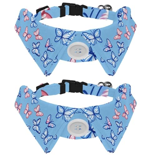 2 Stück kleines Hundehalsband, Schmetterling, verstellbares Katzenhalsband mit Fliegen, niedliche Haustier-Fliege für mittelgroße Hunde, Katzen, Welpen 2 Stück kleines Hundehalsband, Schmetterling, verstellbares Katzenhalsband mit Fliegen, niedliche Haustier-Fliege für mittelgroße Hunde, Katzen, Welpen von RODAILYCAY