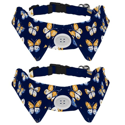 2 x Schmetterlings-Hundehalsband, für Mädchen und Jungen, mit Fliege, Haustier-Fliegen für kleine, mittelgroße Welpen, Kätzchen, Kaninchen 2 x Schmetterlings-Hundehalsband, für Mädchen und Jungen, mit Fliege, Haustier-Fliegen für kleine, mittelgroße Welpen, Kätzchen, Kaninchen von RODAILYCAY