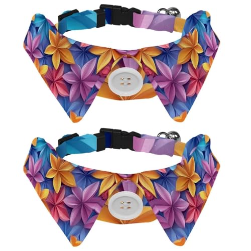 Ditsy Hundehalsband mit Blumenmuster, nahtloses Muster, 2 Stück, Revers-Stil, Pfoten-Hundehalsband mit Fliege, verstellbare Haustier-Fliege für kleine, mittelgroße Hunde und Katzen Ditsy Hundehalsband mit Blumenmuster, nahtloses Muster, 2 Stück, Revers-Stil, Pfoten-Hundehalsband mit Fliege, verstellbare Haustier-Fliege für kleine, mittelgroße Hunde und Katzen von RODAILYCAY