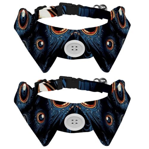 Hundehalsband mit Fliege, Halloween-Augapfel verstellbar, niedliches Revers-Design, Fliege, Haustierhalsband für kleine Hunde, Welpen und Katzen, 2 Stück Hundehalsband mit Fliege, Halloween-Augapfel verstellbar, niedliches Revers-Design, Fliege, Haustierhalsband für kleine Hunde, Welpen und Katzen, 2 Stück von RODAILYCAY