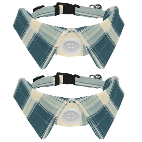 Hundehalsband mit Fliege, Karomuster, verstellbar, niedliches Revers-Design, Fliege, Haustierhalsband für kleine Hunde, Welpen und Katzen, 2 Stück Hundehalsband mit Fliege, Karomuster, verstellbar, niedliches Revers-Design, Fliege, Haustierhalsband für kleine Hunde, Welpen und Katzen, 2 Stück von RODAILYCAY