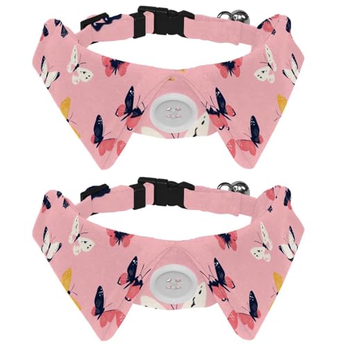 Hundehalsband mit Fliege, Schmetterlingsmuster, für Mädchen und Jungen, mit Fliege, Haustier-Fliegen für kleine, mittelgroße Welpen, Kätzchen, Kaninchen, 2 Packungen Hundehalsband mit Fliege, Schmetterlingsmuster, für Mädchen und Jungen, mit Fliege, Haustier-Fliegen für kleine, mittelgroße Welpen, Kätzchen, Kaninchen, 2 Packungen von RODAILYCAY