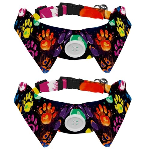 Hundehalsband mit Pfotenabdruck, 2 Stück, mit Fliege, verstellbarer Smoking, Revers, Katzen-Fliege, elegantes Haustierhalsband für kleine, mittelgroße Haustiere Hundehalsband mit Pfotenabdruck, 2 Stück, mit Fliege, verstellbarer Smoking, Revers, Katzen-Fliege, elegantes Haustierhalsband für kleine, mittelgroße Haustiere von RODAILYCAY