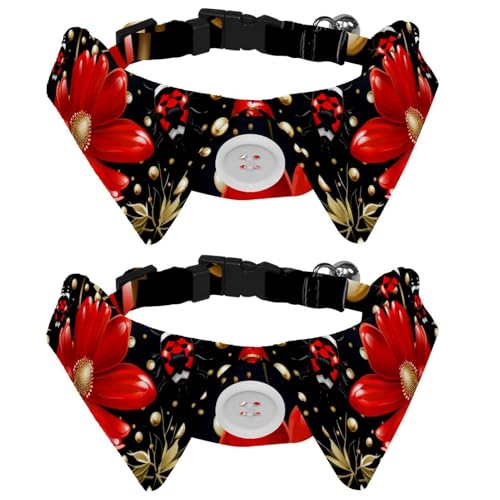 Ladybug 2 Packungen Welpenhalsband, Urlaubs-Fliege, verstellbare Katzen-Fliege, Halsband für mittelgroße Hunde, Katzen, Haustiere, Kaninchen Ladybug 2 Packungen Welpenhalsband, Urlaubs-Fliege, verstellbare Katzen-Fliege, Halsband für mittelgroße Hunde, Katzen, Haustiere, Kaninchen von RODAILYCAY