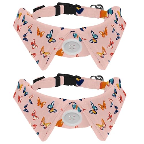 Niedliches Hundehalsband mit Fliege, nahtloses Muster, verstellbares Hemd, Revers-Design, Fliege, Haustierhalsband für kleine Hunde, Welpen und Katzen, 2 Stück Niedliches Hundehalsband mit Fliege, nahtloses Muster, verstellbares Hemd, Revers-Design, Fliege, Haustierhalsband für kleine Hunde, Welpen und Katzen, 2 Stück von RODAILYCAY