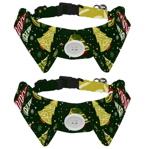 Winter-Weihnachtsbäume und Schneeflocken, nahtlos, 2 Stück, Welpenhalsband, Urlaub, kleine Hunde, Fliegen, verstellbare Katzen-Fliegen, Halsband für mittelgroße Hunde, Katzen, Haustiere, Kaninchen Winter-Weihnachtsbäume und Schneeflocken, nahtlos, 2 Stück, Welpenhalsband, Urlaub, kleine Hunde, Fliegen, verstellbare Katzen-Fliegen, Halsband für mittelgroße Hunde, Katzen, Haustiere, Kaninchen von RODAILYCAY