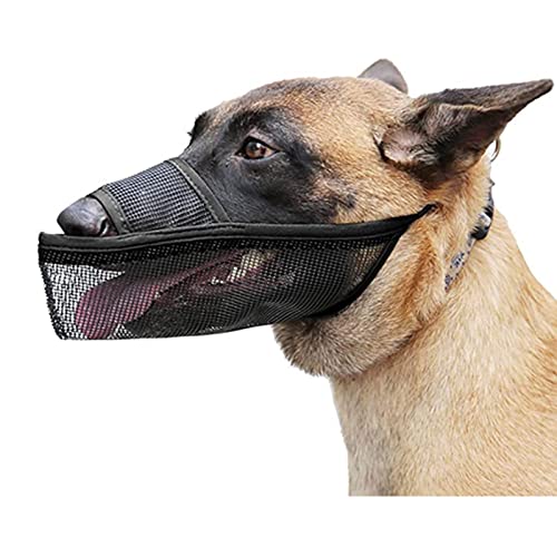 Hundemaulkörbe für kleine große Hunde,Hundemaulkorb Durable Mesh Nylon,Atmungsaktiv und weich, Atmungsaktiv und trinkbar Haustier Maulkorb,für Anti-Beißen Anti-Barking Lecken (S,Black) von ROFRA