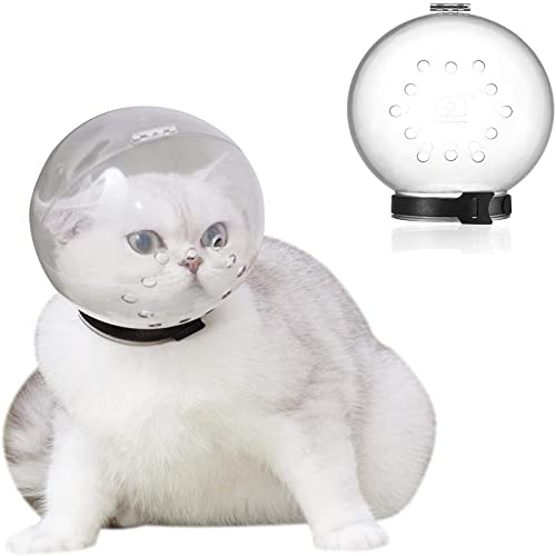 Kätzchen Raum Haube, Atmungsaktive Katze Maulkorb, Katze verstellbare Haube, Haustier Katze Astronaut Transparent Grooming Maulkorb Maske. (L) von ROFRA