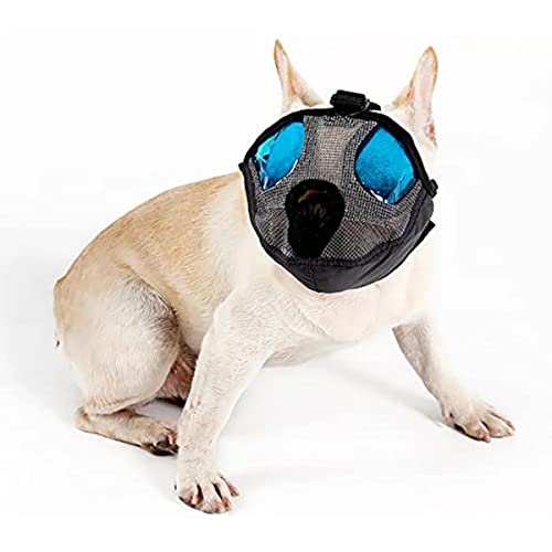 Kurzer Schnauze Hundemaulkorb,einstellbare atmungsaktive Mesh Eye Hole Hundemaulkorb,französische Bulldogge Maulkorb,Anti-Beißen,Anti-Essen und Anti-Bellen,drei Größen und drei Farben (Medium,Orange) von ROFRA