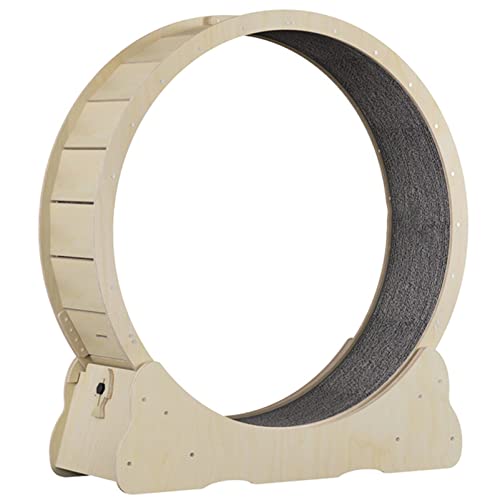 Cat Laufrad, Cat Wheel Exerciser für Indoor-Katzen, Cat Laufbandrad mit Sicherungsstift, geräuschlose TPE-Rolle, Cat Laufrad für die tägliche Fitness der Katze,WoodColor-XL von ROGHA